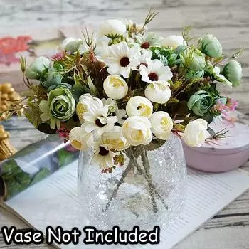 Букет в стиле ретро, вечерние поставки, свадебный искусственный цветок ручной работы, свадебный букет с ромашкой, шелковая чайная роза синий