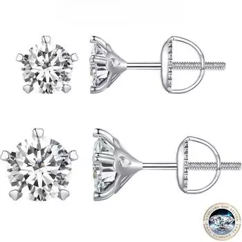 Букетные серьги с муассанитом, стерлинговое серебро S925, 5 зубцов в форме сердца, серьги-гвоздики, лабораторные блестящие бриллианты, женские ювелирные изделия, подарок 0.5CT