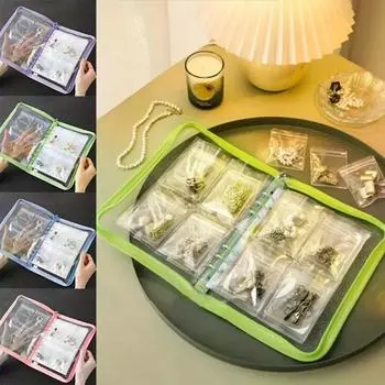 Буклет для хранения ювелирных изделий с отрывными листами, прозрачный мешочек с застежкой-молнией, запечатанный пакет для украшений розовый