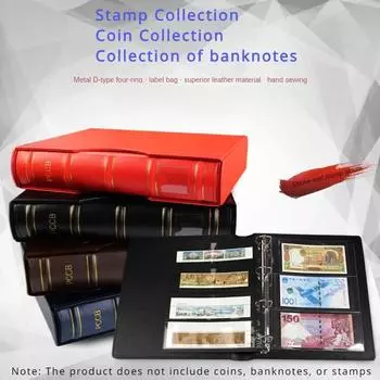 Буклет для коллекции монет Буклет для коллекции марок, Буклет для защиты монет, Буклет для защиты коллекции, Буклет для коллекции монет большой емкости красный