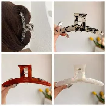 Буква ацетат большой коготь зажим Т-образный леопардовый акула зажим винтажный прозрачный коготь для волос ежедневно белый