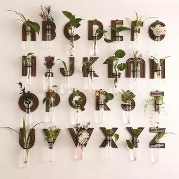 Буква AZ настенная ваза украшения пластиковые креативные изделия из дерева гидропонная бутылка выдолбленная конструкция украшения для дома