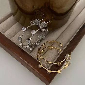 Буква C Циркон, Атмосферная легкая роскошь, Высокое чувство, Ветровое кольцо, Тонкий золотой