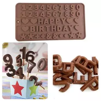 Буква Цифра Шоколад Силиконовая форма Алфавит Печенье Конфеты Форма для торта Выпечка Кондитерские изделия Инструмент Украшения торта Кухонные принадлежности небесно-голубой