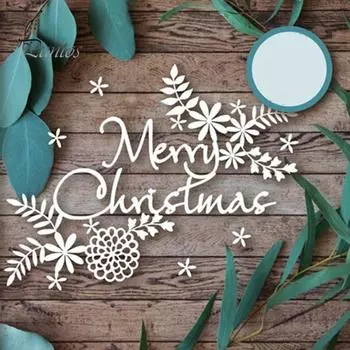 Буква лист цветок резки штамп DIY записки тиснение бумаги изготовление рождественских открыток ремесло серебряный