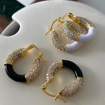 Буква,, Стиль, Атмосфера, Высококачественные застежки для ушей, Мода, Легкая роскошь, Изысканный темперамент, Эмалевая глазурь с каплями серебро белый