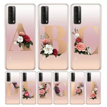 Буквы алфавита цветы A для Huawei Y9S Y6S Y8S Y9A Y7A Y8P Y7P Y5P Y6P Y7 Y6 Y5 Pro Prime 2020 2019 мягкий чехол для телефона Y6 2018