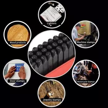 Буквы AZ штампы аксессуары легированная сталь кожа 27 шт инструменты алфавит резные декоративные ювелирные изделия маркировка 2.5mm