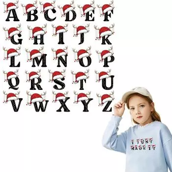 Буквы AZ Термоперевод с Нашивками на зимнюю шапку Рождественские А-уровня Моющиеся виниловые термопрессованные толстовки Топы Нашивки с буквами