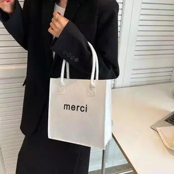 Буквы Ланч-Бумажки Сумка для хранения Косметичка Фетровая Сумка-тоут Сумка Женские сумки через плечо Корейская сумка синий