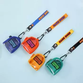 Буквы Мини Кошелек Подвеска Прозрачная Сумка Брелок Монета Мешочек Брелок Брелок Украшения orange 15cm chain