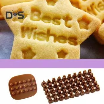 Буквы Печенье Штампы Форма для Глиняных Алфавитов Цифры Керамический Штамп Помадка Эмбоссер DIY Формочки для печенья Антипригарное Многоразовое Мыло Шоколад Ювелирные Изделия кофейный