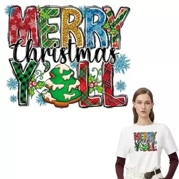 Буквы Рождественские Нашивки Для Одежды Толстовки Топы Термопресс A-Level Моющиеся Самодельные Виниловые Термонаклейки На Одежду
