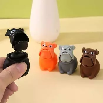 Бульдог, игрушка-сжиматель, TPR, медленный отскок, снятие стресса, сенсорная растягивающаяся игрушка в виде животных, щипок для детей и взрослых коричневый