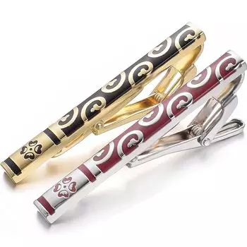 Булавка для галстука в японском стиле, стильная, свадебная, деловая, латунная, роскошная, красно-золотая, мужская +