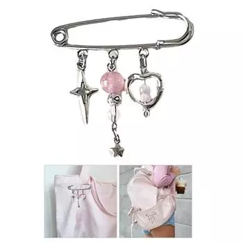 Булавка из бисера с цепочкой, стильная модная женская брошь, нагрудник ручной работы, аксессуар, подвеска для рюкзаков и одежды