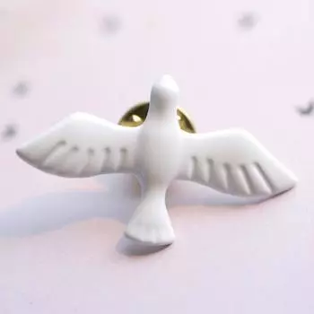 Булавка-куэльо-де-рамиллете для женщин и мужчин, брошь-де-палома-де-ла-пас-бланка, искусство металла, знаки мода кореана, радость, нуэво белый