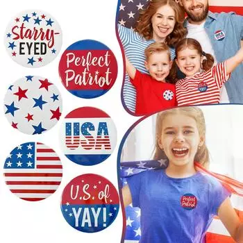 Булавка с американским флагом, День независимости США, булавка с флагом США, патриотическая круглая брошь, булавки, подарки на День ветеранов, булавка на День независимости, декор One Size