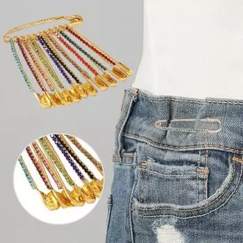 Булавки на талии со стразами, защитные броши, зажимы для свитера, шали, брошь, булавки для женщин и девочек, юбки, шарф, шляпа с лацканами, аксессуары, инструменты для фиксации одежды A золотистый