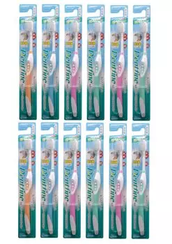 BULK LIFE Dent Fine Super Tapered Bristle Toothbrush Hard x 12 pieces