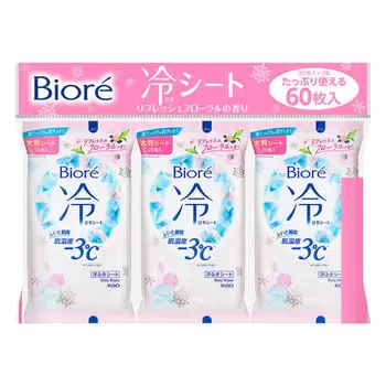 [bulk purchase] can also be used to prevent heatstroke! biore cold sheet floral set of 3