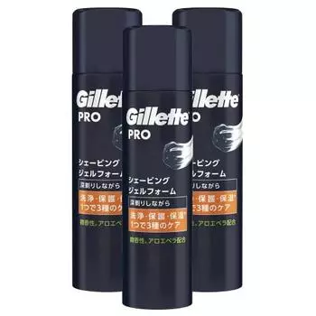 [bulk purchase] gillette pro shaving gel foam 195g x 3 pieces shaving razor for men