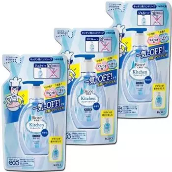 Bulk purchase in a set of 3 Biore U Kitchen Hand Gel Soap Refill Unscented