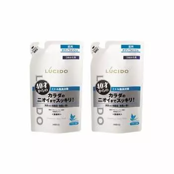 [bulk purchase] lucido medicated deodorant body wash refill 380ml 2 pack odor prevention mens body soap body soap