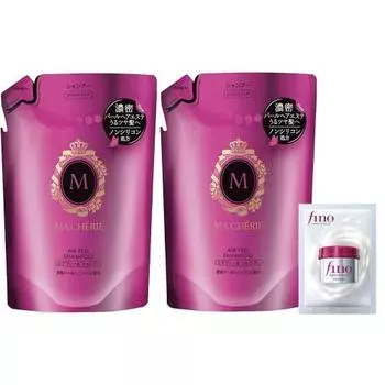 [Bulk Purchase] MACHERIE Air Feel Shampoo EX Refill 380mL x 2 + Bonus (Smooth and Smooth) Damage Repair Shine Refill