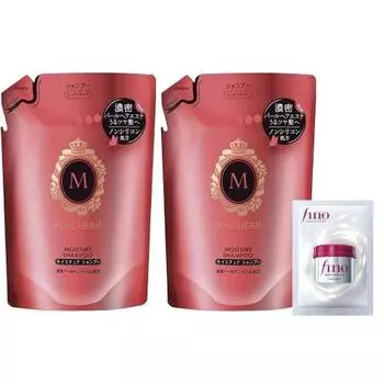[Bulk Purchase] MACHERIE Moisture Shampoo EX Refill 380ml x 2 + Bonus (Moist and Cohesive) Damage Repair Shine Refill