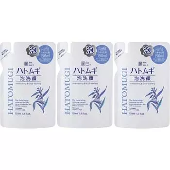[Bulk purchase] Reihaku Hatomugi foam face wash refill 150ml x 3 pieces
