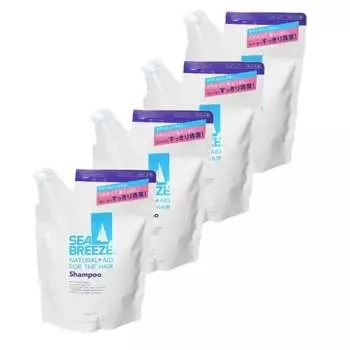 [bulk purchase] seabreeze shampoo refill 400ml x 4 pieces smooth sweat men women sticky sweat dirt refreshing refill