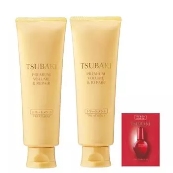 [Bulk Purchase] TSUBAKI Hair Treatment 160g x 2 + Bonus [Premium Volume & Repair] Fluffy Oil Force Bouncy Shiny Firmness