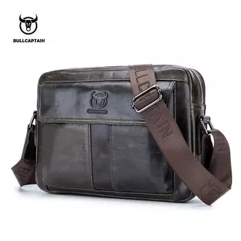 BULLCAPTAIN, сумки на ремне из натуральной кожи, мужские диагональные сумки, деловой портфель, повседневная сумка большой вместимости армия зеленый