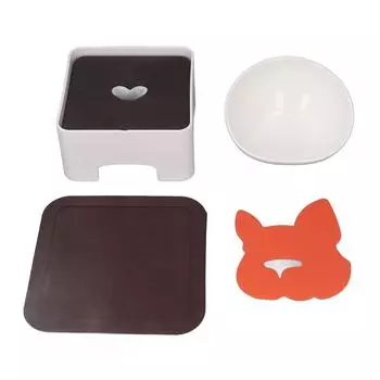 Bulldog Ceramic Bowl Multipurpose Large Capacity Slanted Elevated Dog Bowl with Adjustable Dining L белый