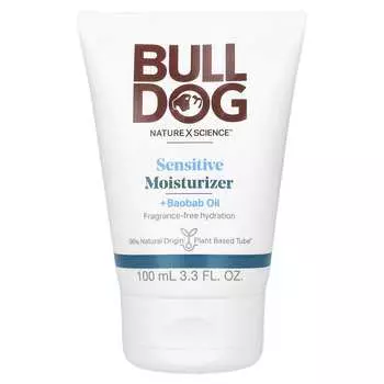 Bulldog Skincare For Men, увлажняющий крем для чувствительной кожи, без отдушек, 3,3 жидких унции (100 мл)