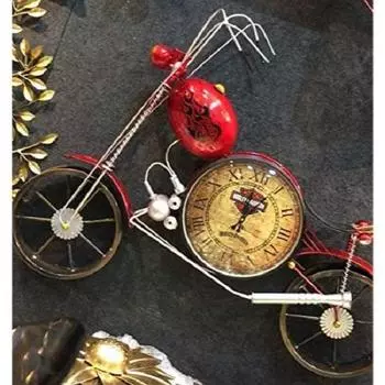 Bullet Bike Design Metal Clock (32 x 8 x 35 inch, Red)