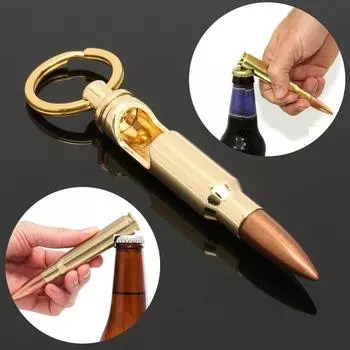 Bullet Shell Shape Bottle Opener Beer Soda Gold Keychain Key Ring Bar Tool Gifts