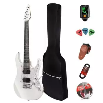 Bullfighter 34 Inch Kids Электрогитара Начальный набор ST Стиль Мини Электрогитара для мальчиков и девочек Запасной чехол Медиатор, Кабель, Ремень, Струны,