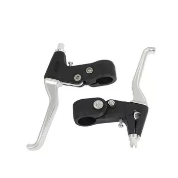 BULLSPANN Bicycle Parts Left and Right Brake Lever for Bicycle 1 Pair Black Silver Tone