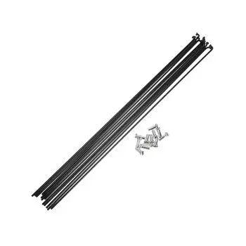 BULLSPANN Стальные спицы J-образные спицы для велосипедов с ниппелями 14G 12 штук 282 мм x 2 мм чёрный