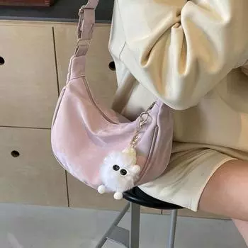 Булочки с клецками для женщин, булочки с минималистской текстурой в корейском стиле под мышками для женщин, новая универсальная сумка через плечо на одно плечо с диагональной перекладиной для поездок на работу, 2024 г.