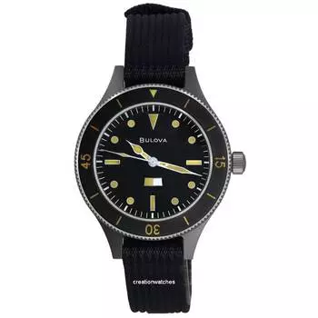 Bulova Archive Mil-Ships Limited Edition Black Dial Automatic 98A266 Мужские часы чёрный