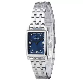 Bulova Classic Sutton Diamond Accent Кварцевые женские часы из нержавеющей стали с синим циферблатом 96P245 синий