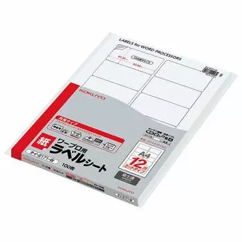 Бумага для этикеток для текстового процессора KOKUYO Fujitsu A4, 12 сторон, 100 листов, Thai-2171N-W
