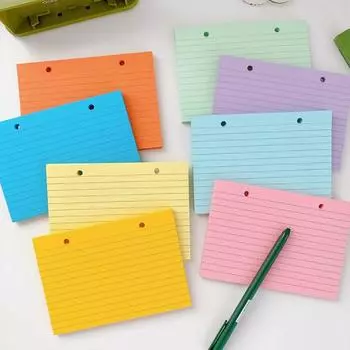 Бумага для блокнота на 2 кольца формата A6, 200 листов, индексные страницы, подарки для детей и студентов multicolor-200pcs разноцветный