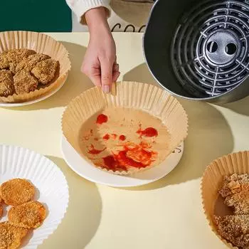 Бумага для фритюрницы, бумажный коврик, пищевая промокательная бумага для масла, бумага для выпечки для домашней выпечки 16cm
