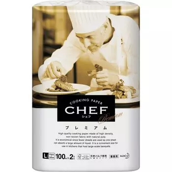 Бумага для готовки Chef для кухни Premium L 100 листов x 2 рулона Professional [Коммерческая бумага] (Серия Као) белый