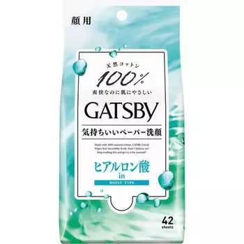 Бумага для лица Gatsby, влажная, экономичная, 42 листа