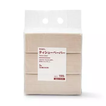 Бумага для салфеток muji 100% бамбук ширина 19 x глубина 10,0 x высота 27,0 см 44500545 360 листов набор из 3 бежевых